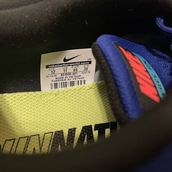 NEW NIKE FREE RN Mens Running Shoes Blue Black Cobalt Size 12 US 46 EUR 11 UK - Picture 6 of 12